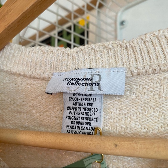 Vintage Northern Reflections Oak knit cotton sweater Made In Canada - Picture 2 of 2